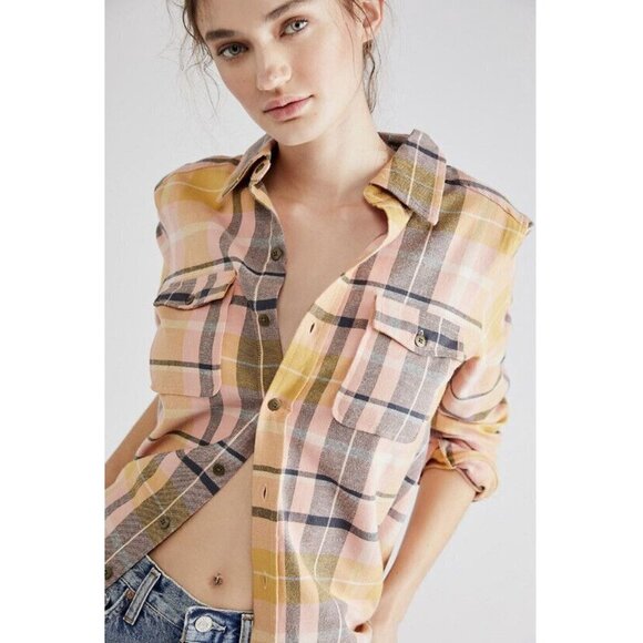 Spell & The Gypsy Collective Maverick Flannel Button Up Apricot Size Medium NWT - Picture 1 of 10
